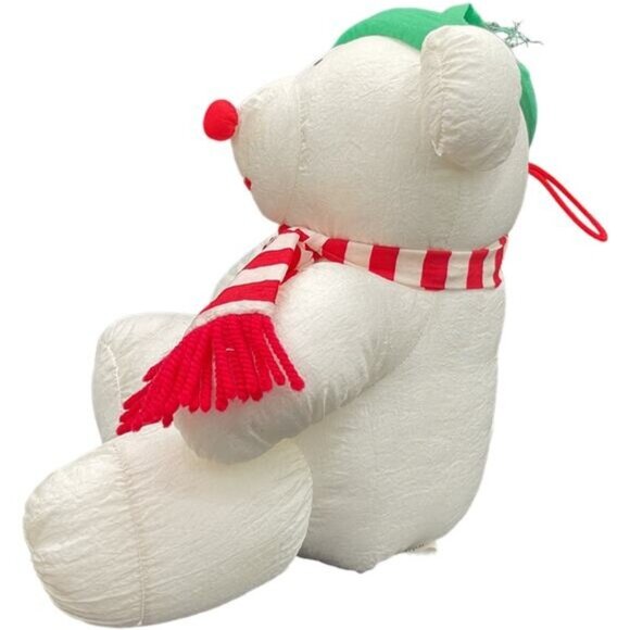 1978 J.S. International INC Polyester Parachute Nylon White Christmas Snow Bear - Picture 6 of 7